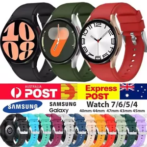 For Samsung Galaxy Watch 7 6 5 4 Classic 40 44 47 mm Silicone Watch Band Strap - Picture 1 of 25