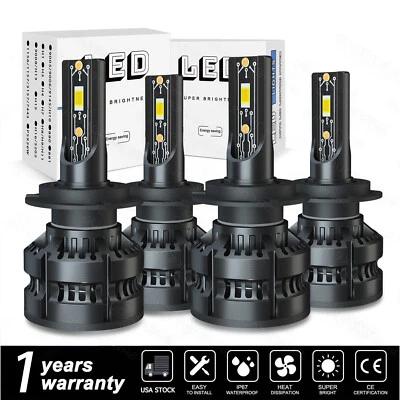 Para BMW 320i 2001-2005 2012-2018 4x H7 Faros LED Bombillas de haz alto bajo Blanco Foto 1 de 4