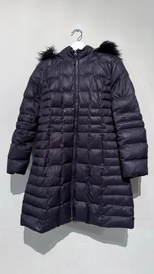 Talbots Black Mid-length Puffer Detachable Faux Fur Hood Women Mp Winter Zip - Image 1 of 4