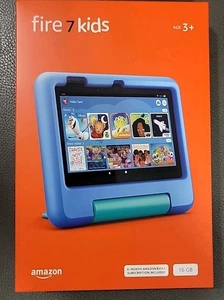 Neu! Amazon Fire 7 Kids Tablet (neuestes Modell) 16GB Blau - Bild 1 von 2