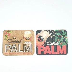 Vintage Dobbel Palm Christmas Pulpboard Coasters Set Of 2 - Picture 1 of 6