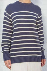Brandy Melville Brianna dünner gestreifter Pullover blau weiß One Size - Bild 1 von 4