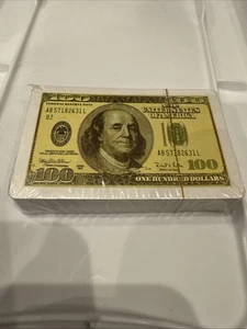 $100 Bill Money Novelty Deck Of Playing Cards New Benjamin Franklin - Picture 1 of 6