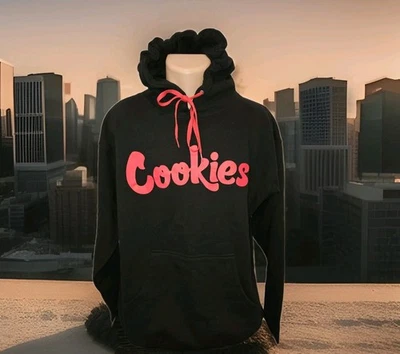 NUEVO CON ETIQUETAS Auténtica Berner Cookies Clothing CKS Original Logo Negro/Rojo Sudadera con Capucha Grande  Foto 1 de 4