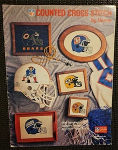 NFL Counted Cross Stitch By Nomis Charts Pattern Leaflet Helmet Lettering 1987 - Picture 1 of 8