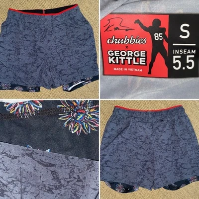 CHUBBIES $80 George Kittle 5,5» Ultimate тренировки Athletic короткие w вкладыш маленький - Изображение 1 из 4