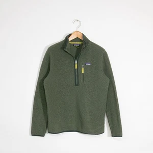 Patagonia Retro Pile Fleece 1/4 Zip Jacket Mens Medium - Green Distressed Hiking - Bild 1 von 6