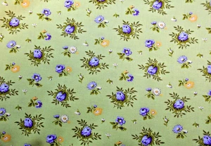 MODA FABRICS GEORGIA #18771 13"LT GREEN" ALL OVER FLORAL PRINT BTY - Picture 1 of 2