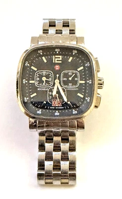 Reloj Michele Hombre Cuadrado Deportivo Vela Esfera Negra Acero Inoxidable - MW01L00A0007 Foto 1 de 4