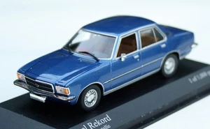 Opel Rekord D Limousine Bj. 1972-1977, blaumetallic, Minichamps-Modell M. 1:43 - Bild 1 von 4