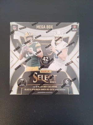 2024 帕尼尼精选 NFL 足球密封 Mega 盒黑色和红色 Prizm Shock ✅ 现货 — 第 1/3 张图片