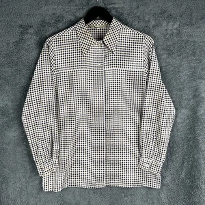 Aquascutum Womens Shirt Size 10 Medium Vintage Brown House Check Long Sleeve - Picture 1 of 14