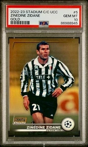 2022-23 Zinedine Zidane Topps Stadium Club Chrome Gold Refractor 41/50 PSA 10 - Picture 1 of 3