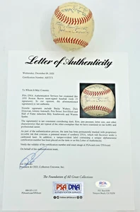 BILLY SOUTHWORTH SIGNED BASEBALL 1950 OALB BOSTON BRAVES HTF + 24 PSA/DNA COA - Picture 1 of 11