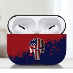 For AirPods Case Silicone American Flag Skull Eagle Design 1st / 2nd / 3rd / Pro - Photo 1 sur 1