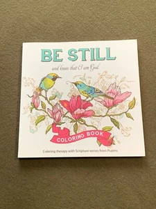 Be Still and Know that I am God Scripture Adult Coloring Large Softback Book - Picture 1 of 7