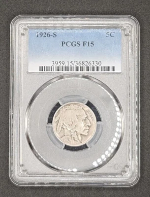 1926-S Buffalo Nickel | PCGS F15 - Image 1 of 4