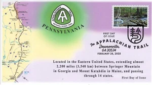 25-077, 2025, Il Sentiero degli Appalachi, Copertina Primo Giorno, Timbro Postale Pittorico, Penns - Foto 1 di 1