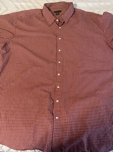 CALVIN KLEIN MENS 5XL RED WHITE CHECK PLAID SHIRT VERY GOOD USED CONDITION - Picture 1 of 5