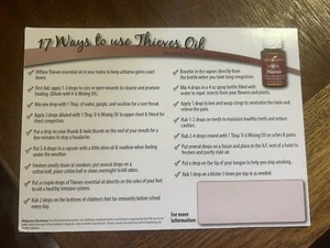 Essential Oil Reference Cards -Ways to Use Thieves Oil 25 Cards - Picture 1 of 2