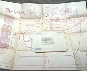 Santa Reindeer Sleigh Wood Transfer Pattern Vintage 1952 Western Farm Life - Picture 1 of 7