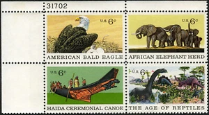 United States 1970 Natural History Bald Eagle Plate Block MNH (SC# 1390a) - Picture 1 of 1