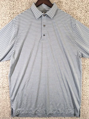 FootJoy Polo Shirt Men's XL Blue and Black Striped Athleisure Golf Hiking - Image 1 of 4