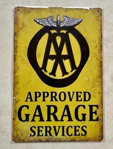 AA ASOCIACIÓN AUTOMOVILÍSTICA LETRERO METAL BARRA HOMBRE CUEVA AVERÍA GARAJE 20x30cm - Imagen 1 de 1