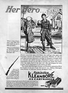 1933 Remington Kleanbore Ammo "Her Hero" Original Cartoon Print Ad - Picture 1 of 1