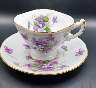 Rossetti Spring Violets Demitasse Cup & Saucer Set Occupied Japan - Image 1 of 4