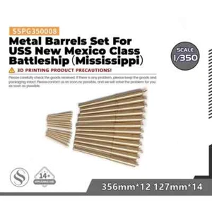 SSMODEL SSPG350008 Metal Barrels New Mexico Class Battleship 356mm*12 127mm*14 - Picture 1 of 4