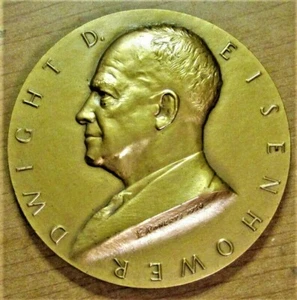 U.S. MINT BRONZE MEDAL DWIGHT D. EISENHOWER 1957 2nd TERM - SEALED - Picture 1 of 5