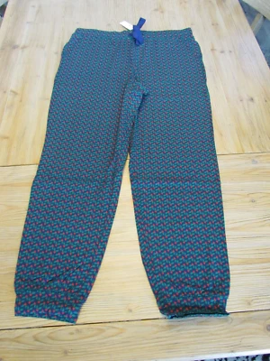 Nuevo con etiquetas Pantalones de Pijama J.Crew Medianos M Vacaciones Estampado Acebo Algodón Elástico AT565 Foto 1 de 4