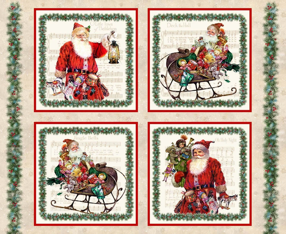 Panel de tela 36" | Bloque de trineo Henry Glass Navidad Old Saint Nick Santa Claus Foto 1 de 1
