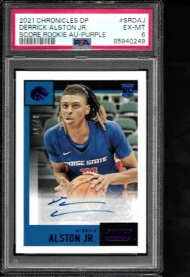 2021 Panini Chronicle Purple Derrick Alston Jr Auto RC PSA 6 Combined shipping! - Image 1 of 2