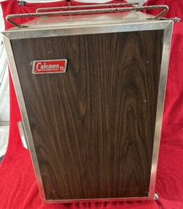 Vintage Coleman Cooler Fridge faux wood standup 1976 - Picture 1 of 19