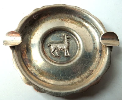 CENICERO VINTAGE PERUANO PERÚ PLATA ESTERLINA 925 AÑOS 40 3" ANCHO 19 GRAMOS Foto 1 de 4