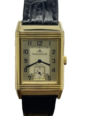 Jaeger LeCoultre Reverso Grande Taille 18K Yellow Gold 270.1.62 Silver Dial Manu - Image 1 of 4