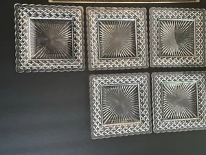 Set of five “Fifth Avenue " crystal dessert plates Measuring 7" X 7” - Picture 1 of 2