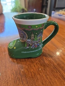 German Gluhweinstiefel Nurnberg 2005 4" Christmas Market Souvenir Green Boot Mug - Picture 1 of 5