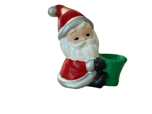 Vintage Christmas Santa Claus Tapered Candleholder Kitschy Red White Green - Picture 1 of 15