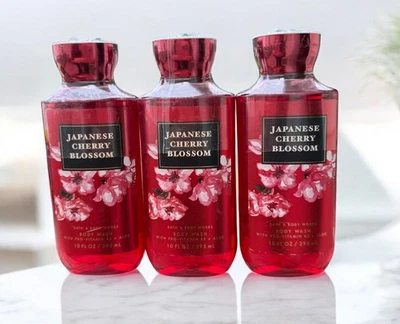Gel de ducha de gel de ducha japonés Bath & Body Works flor de cerezo 10 oz lote de 3 Foto 1 de 2
