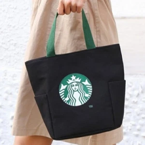 STARBUCKS Korea New Limited Canvas Bag Lunch Box Tote Bag Echo Bag - Picture 1 of 15