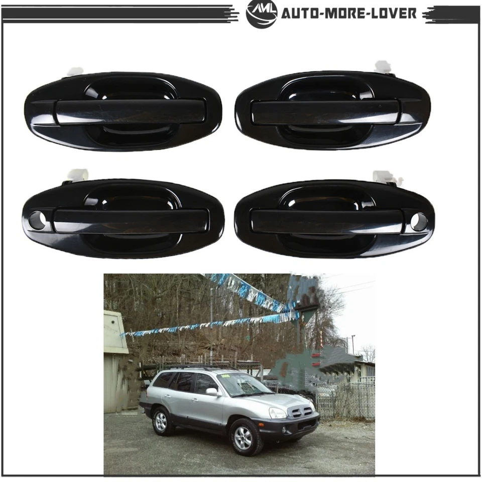 Manijas de puerta exteriores delanteras traseras izquierda derecha para Hyundai Santa Fe 2001-2006 4 piezas Foto 1 de 4