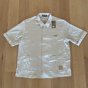 Kith for Olympics Heritage Washed Satin Reade Shirt Sandrift Tokyo 1986 Size L - Picture 1 of 9