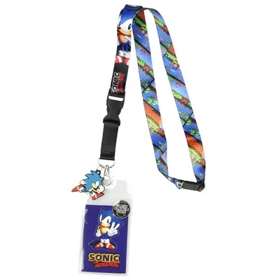 Soporte para insignia de identificación Sonic The Hedgehog Lanyard con dije de goma y pegatina Foto 1 de 3