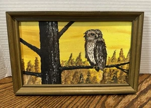 Painting Majestic Owl Wildlife Bird Portrait Canvas Nature Art - Picture 1 of 4