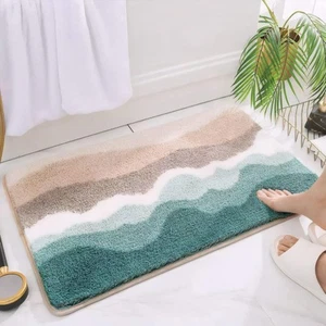 Microfiber Bathroom Rugs, Absorbent Soft Shaggy Carpet Floor Mats for Shower ... - Picture 1 of 8