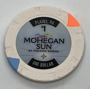 Ficha de $1 Mohegan Sun at Pocono Downs Casino - Plains PA Pennsylvania H&C 2010 - Imagen 1 de 2