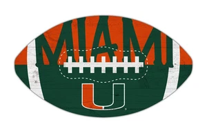 Miami Hurricanes 12" Football Shaped Sign - Picture 1 of 1